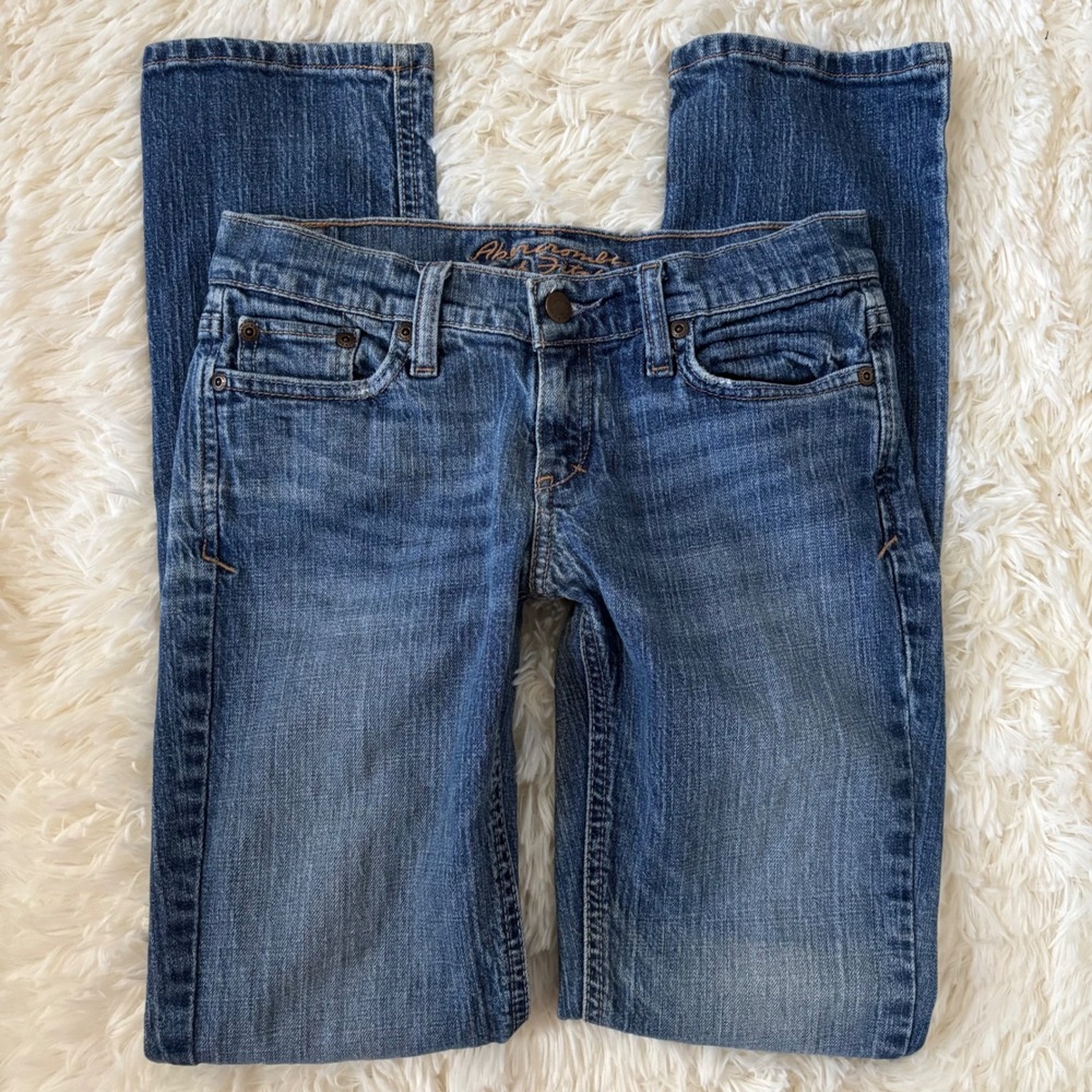 Abercrombie & Fitch Slim Straight Leg Jeans Medium Wash Stretch Size 2R